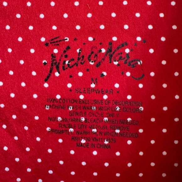 Nick & Nora Flannel Christmas Sock Monkey Sleep Shirt Nightgown, Size M - Picture 6 of 6